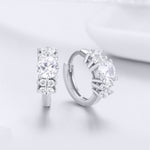 Ohrringe aus Sterlingsilber mit Zirkon, schlichtes Temperament, S925 Ohrringe, Silber, Gold