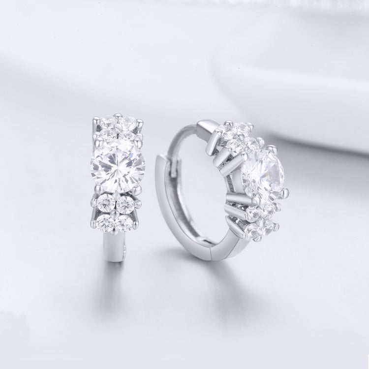 Ohrringe aus Sterlingsilber mit Zirkon, schlichtes Temperament, S925 Ohrringe, Silber, Gold
