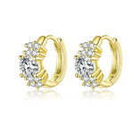 Ohrringe aus Sterlingsilber mit Zirkon, schlichtes Temperament, S925 Ohrringe, Silber, Gold