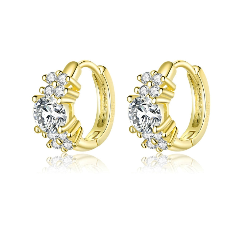 Ohrringe aus Sterlingsilber mit Zirkon, schlichtes Temperament, S925 Ohrringe, Silber, Gold