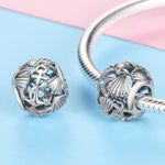 Strand S925 Sterlingsilber Perlen Hohl DIY Armband Halskette Perlen Zubehör