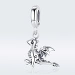 S925 Sterlingsilber Anhänger Drache Dinosaurier Charm DIY Armband Zubehör, SCC1322