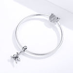 S925 Sterlingsilber Anhänger Drache Dinosaurier Charm DIY Armband Zubehör, SCC1322