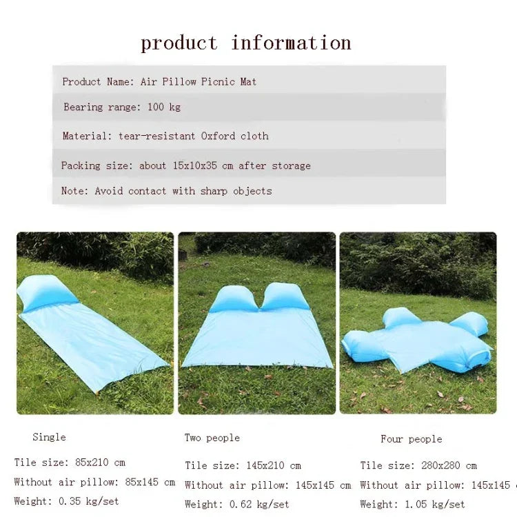 Aufblasbare wasserdichte Picknickdecke, Bodendecke, Sandstranddecke, Einzel-, Doppel-, Vier-Personen-Ausführung