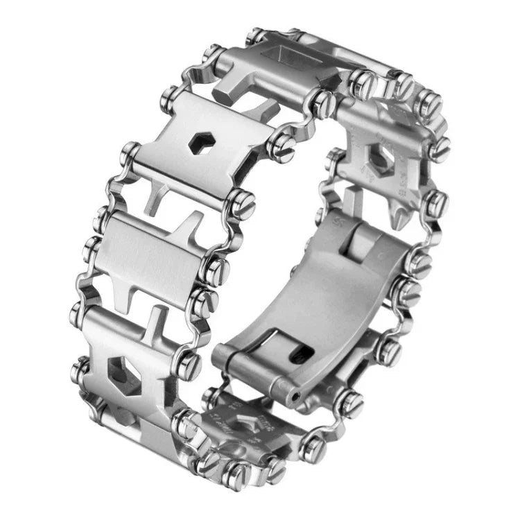 Multifunktionales Edelstahl-Outdoor-Überlebenswerkzeug-Armband für Herren