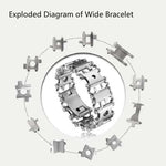 Multifunktionales Edelstahl-Outdoor-Überlebenswerkzeug-Armband für Herren