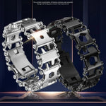 Multifunktionales Edelstahl-Outdoor-Überlebenswerkzeug-Armband für Herren