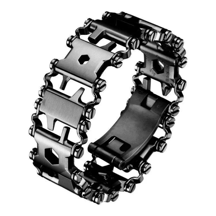 Multifunktionales Edelstahl-Outdoor-Überlebenswerkzeug-Armband für Herren