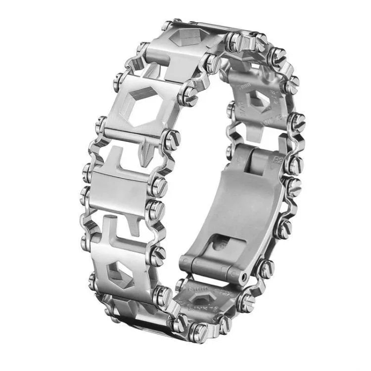 Multifunktionales Edelstahl-Outdoor-Überlebenswerkzeug-Armband für Herren