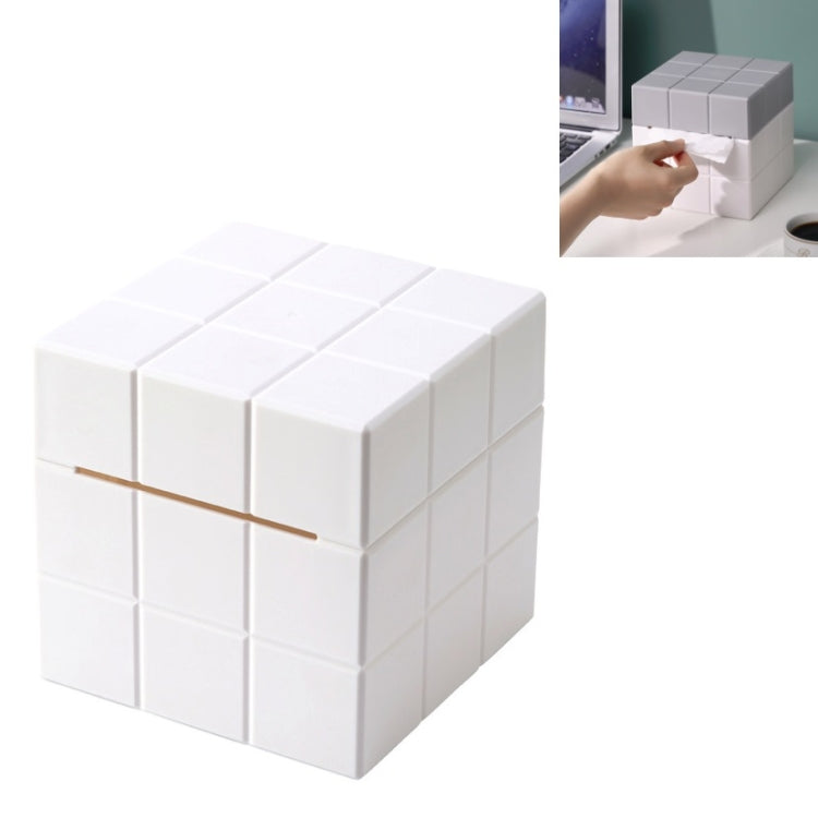 Würfel-Kosmetiktuchbox Schreibtisch-Aufbewahrungsbox, Reinweiß, Weiß+Grau, Weiß+Pink, Weiß+Blau