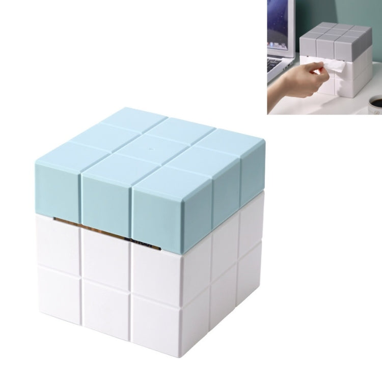 Würfel-Kosmetiktuchbox Schreibtisch-Aufbewahrungsbox, Reinweiß, Weiß+Grau, Weiß+Pink, Weiß+Blau