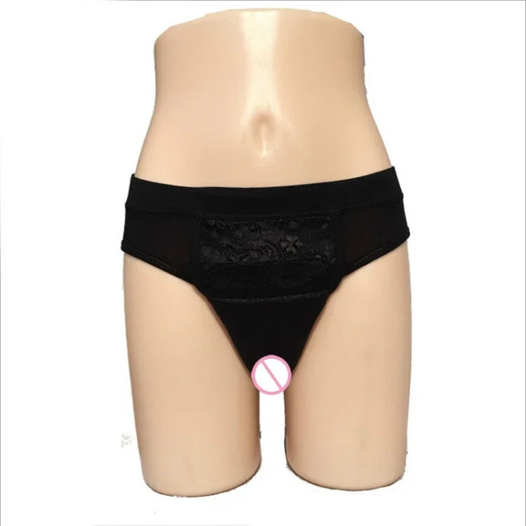CD Pseudo-girl Underwear Male Disguise Women Hidden Lower Body Pants Cross-dress Underwear, S, M, L, XL, XXL