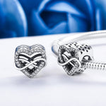 S925 Sterlingsilber Herzförmige Hohl Diamantperlen DIY Armband Zubehör, SCC432