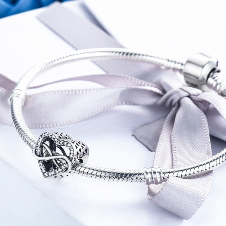 S925 Sterlingsilber Herzförmige Hohl Diamantperlen DIY Armband Zubehör, SCC432