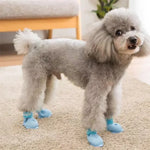 4er-Set Hundeschuhe mit Cartoon-Motiv, wasserdichte Silikon-Regenstiefel für Haustiere, Größen: S, M, L