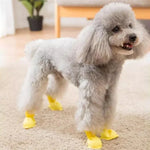 4er-Set Hundeschuhe mit Cartoon-Motiv, wasserdichte Silikon-Regenstiefel für Haustiere, Größen: S, M, L