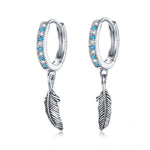 S925 Sterlingsilber Feder Ohrringe, SCE898