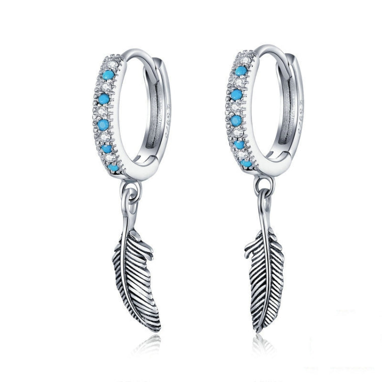 S925 Sterlingsilber Feder Ohrringe, SCE898