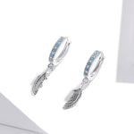 S925 Sterlingsilber Feder Ohrringe, SCE898
