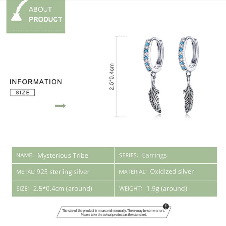 S925 Sterlingsilber Feder Ohrringe, SCE898
