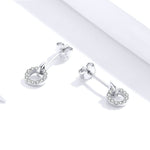 S925 Sterlingsilber Kleine Kreis Ohrringe Platinbeschichtet Zirkon Silber Ohrringe, SCE767