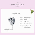 S925 Sterling Silber Tierpfotenabdruck Perlen DIY Armband Zubehör