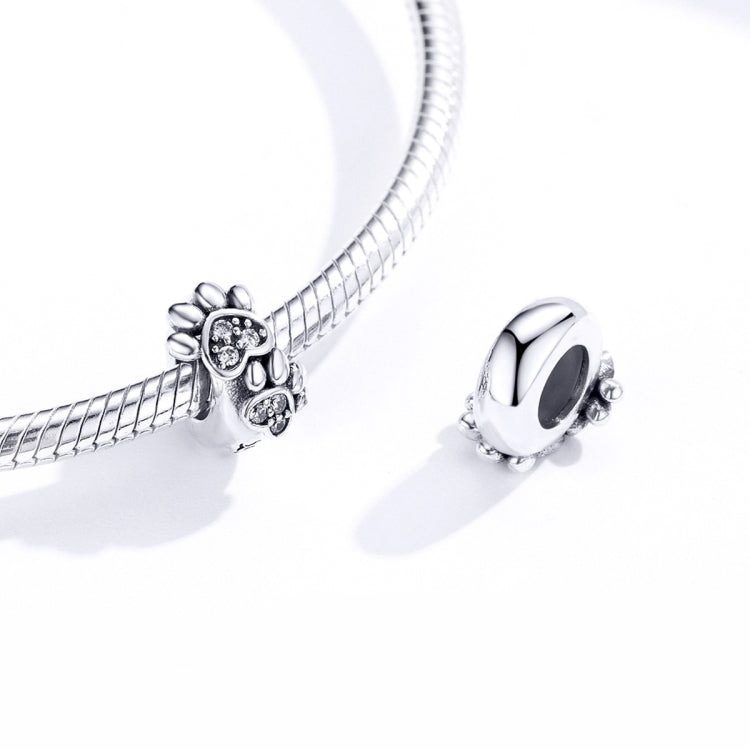 S925 Sterling Silber Tierpfotenabdruck Perlen DIY Armband Zubehör