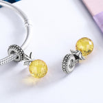 S925 Sterling-Silber Frucht-Serie Ananas Liebe Anhänger DIY Armband Zubehör, SCC150