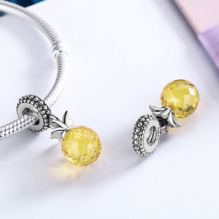 S925 Sterling-Silber Frucht-Serie Ananas Liebe Anhänger DIY Armband Zubehör, SCC150