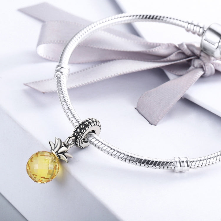 S925 Sterling-Silber Frucht-Serie Ananas Liebe Anhänger DIY Armband Zubehör, SCC150