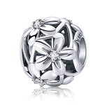 S925 Sterling Silber Blumenform Tropföl Silberperlen DIY Armband Zubehör, SCC729