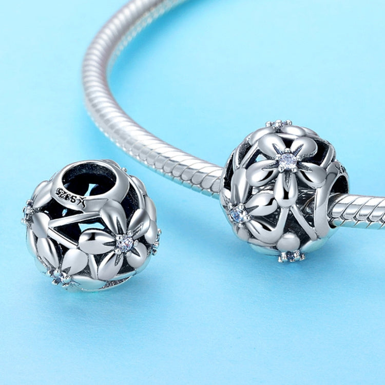 S925 Sterling Silber Blumenform Tropföl Silberperlen DIY Armband Zubehör, SCC729