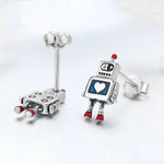 Roboter S925 Sterling Silber Ohrringe Tropföl Hypoallergene Ohrringe, SCE477