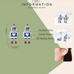 Roboter S925 Sterling Silber Ohrringe Tropföl Hypoallergene Ohrringe, SCE477