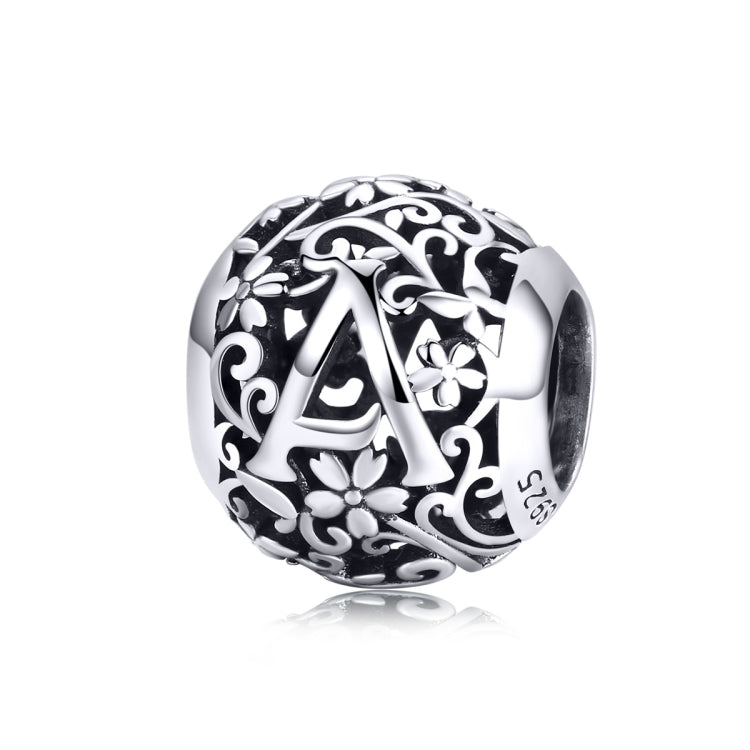 S925 Sterling-Silber-Muster-Buchstabenperlen DIY Armband Perlen, SCC1158
