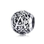S925 Sterling-Silber-Muster-Buchstabenperlen DIY Armband Perlen, SCC1158