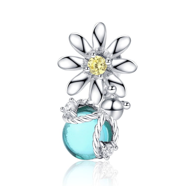 S925 Sterling-Silber Gänseblümchen- und Glühwürmchen-Kristallglas-Perlen lose DIY Armband