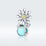 S925 Sterling-Silber Gänseblümchen- und Glühwürmchen-Kristallglas-Perlen lose DIY Armband