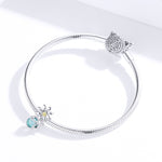 S925 Sterling-Silber Gänseblümchen- und Glühwürmchen-Kristallglas-Perlen lose DIY Armband