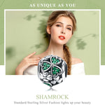 S925 Sterling Silber Grünpflanze Kleeblatt Perle DIY Armband Zubehör, SCC964