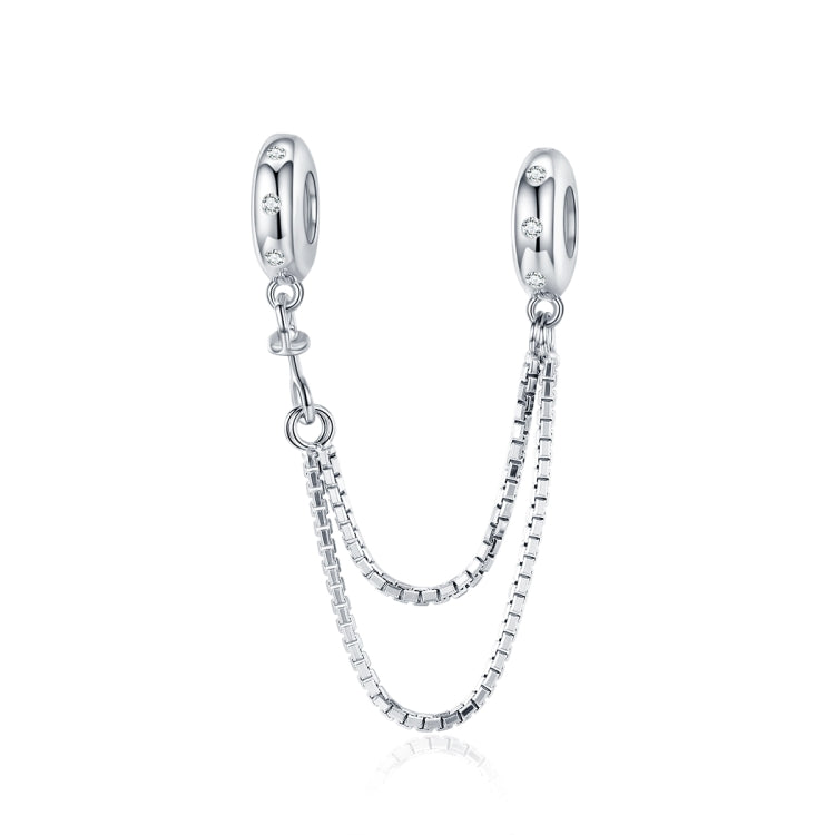 S925 Sterling Silber Einfache zweilagige Kette Sicherheitskette DIY Armband Zubehör, SCC1419