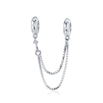 S925 Sterling Silber Einfache zweilagige Kette Sicherheitskette DIY Armband Zubehör, SCC1419