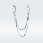 S925 Sterling Silber Einfache zweilagige Kette Sicherheitskette DIY Armband Zubehör, SCC1419