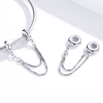 S925 Sterling Silber Einfache zweilagige Kette Sicherheitskette DIY Armband Zubehör, SCC1419