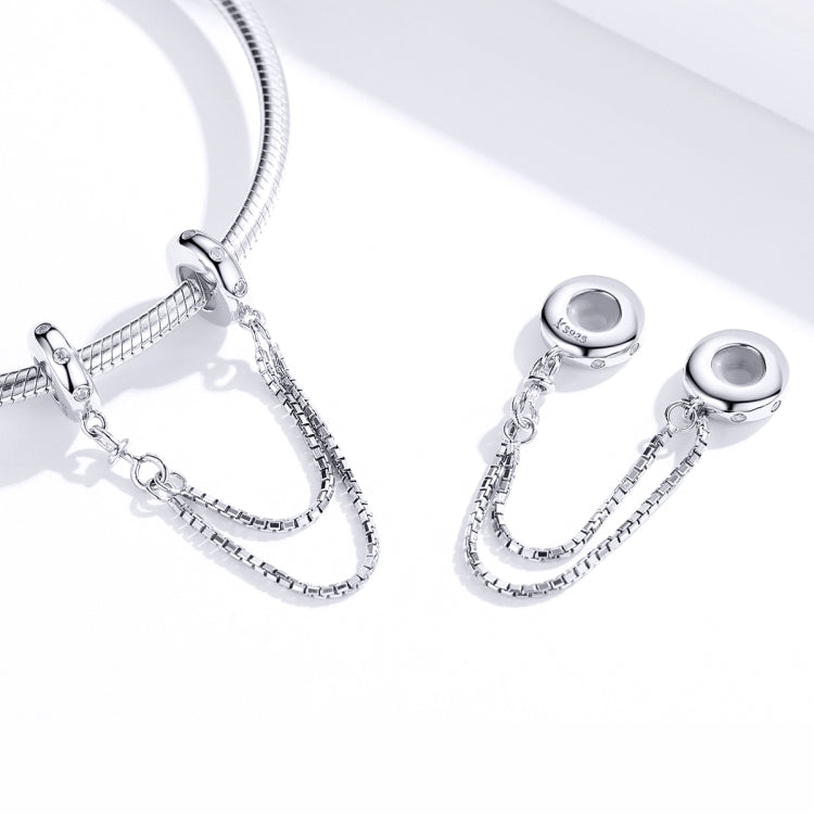 S925 Sterling Silber Einfache zweilagige Kette Sicherheitskette DIY Armband Zubehör, SCC1419