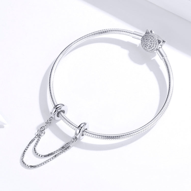 S925 Sterling Silber Einfache zweilagige Kette Sicherheitskette DIY Armband Zubehör, SCC1419