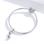 S925 Sterling Silber Hantel Anhänger Fitnessgeräte Band Charm DIY Armband Zubehör, SCC1340