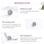 Glücksklee Zirkonia Perlen S925 Sterling Silber DIY Armband Zubehör, SCC1247