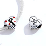 S925 Sterling Silber Herzförmiger Anhänger „Inbrünstige Liebe“ für DIY Armbänder, SCC1508