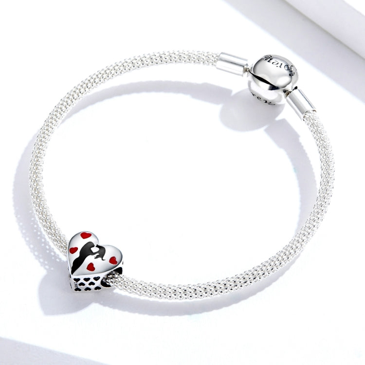 S925 Sterling Silber Herzförmiger Anhänger „Inbrünstige Liebe“ für DIY Armbänder, SCC1508